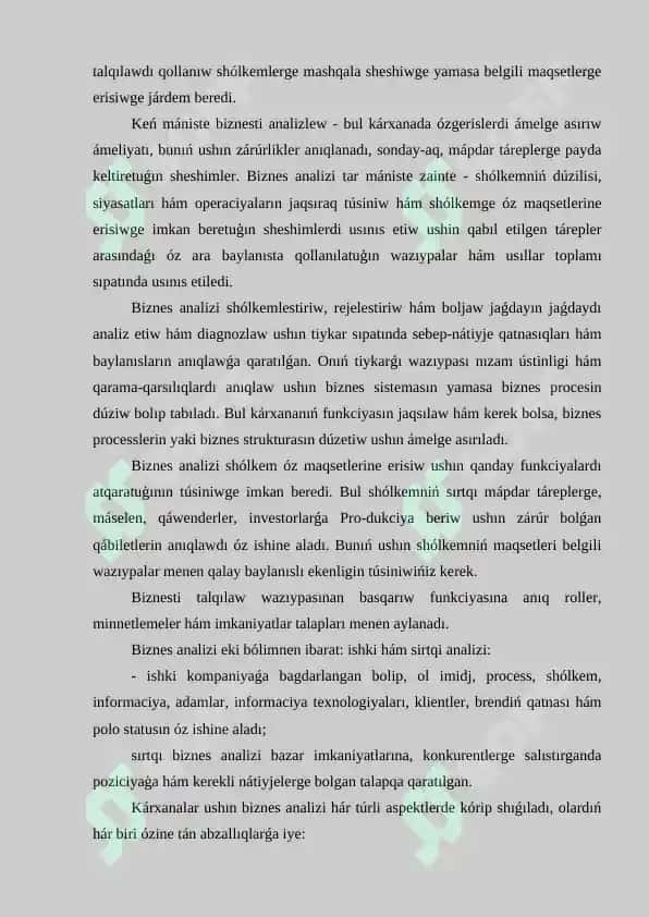 Biznes analitikasi 2