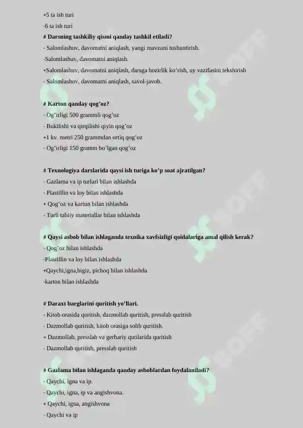 "TEXNOLOGIYA VA UNI O’QITISH METODIKASI" 8