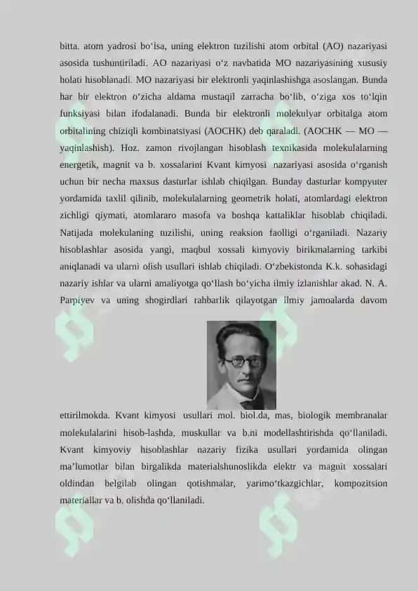 Kvant kimyoga oid atama va ularning sharxi 3