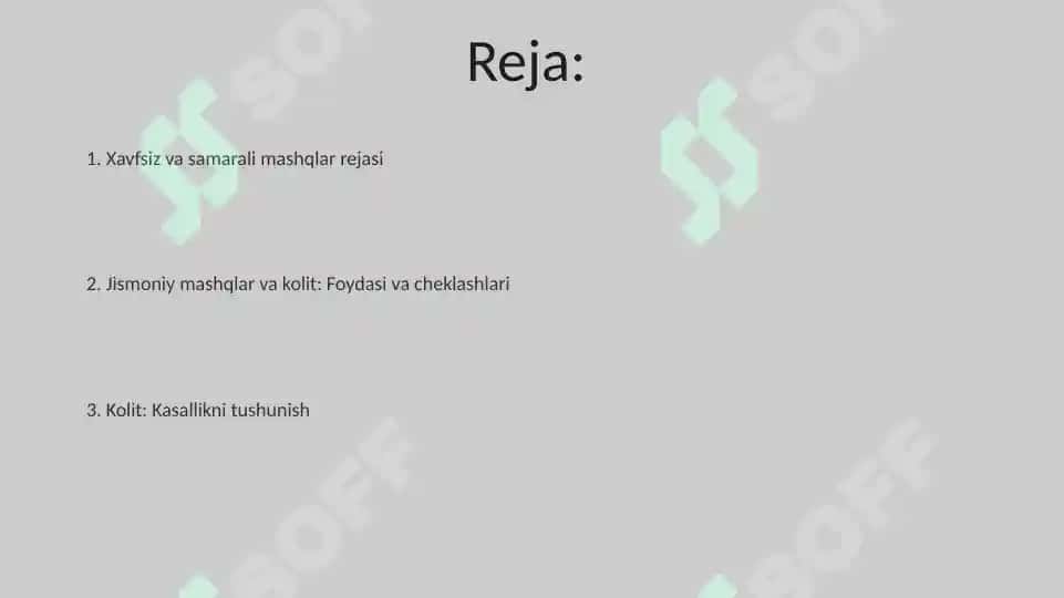 Kolit Kasalligi va Jismoniy Mashqlar Majmuasi 2