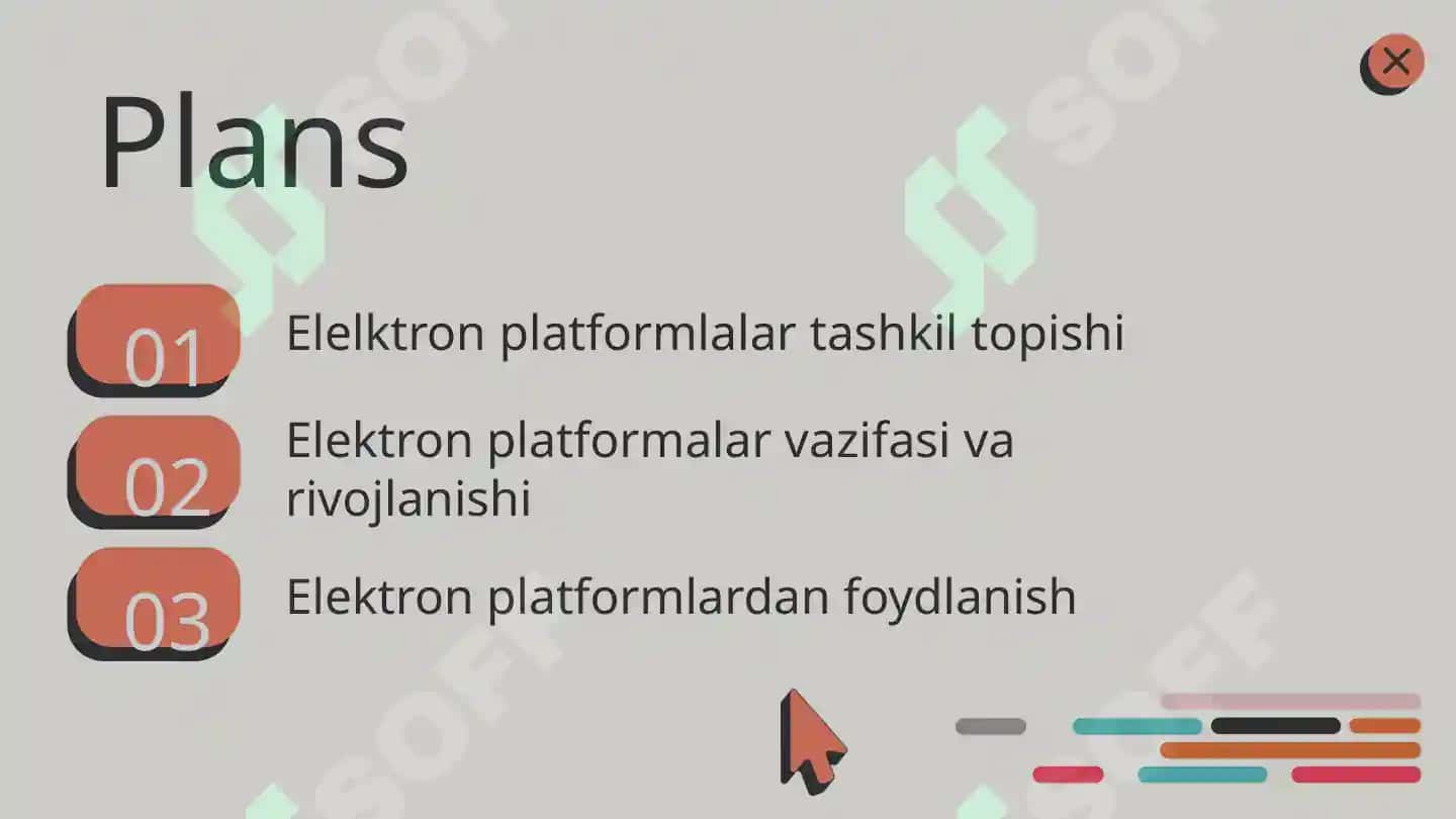 Elektron platformlar ta'rifi va tasnifi ochiq dars ishlanmasi 2