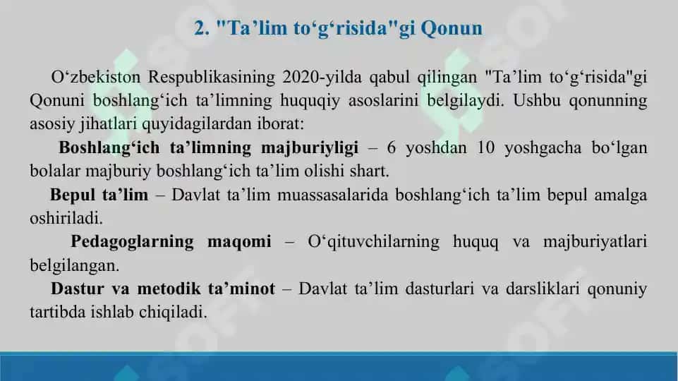 Boshlangʻich taʼlim pedagogikasining meyoriy asoslari. Taqdimot 10 bet. 4
