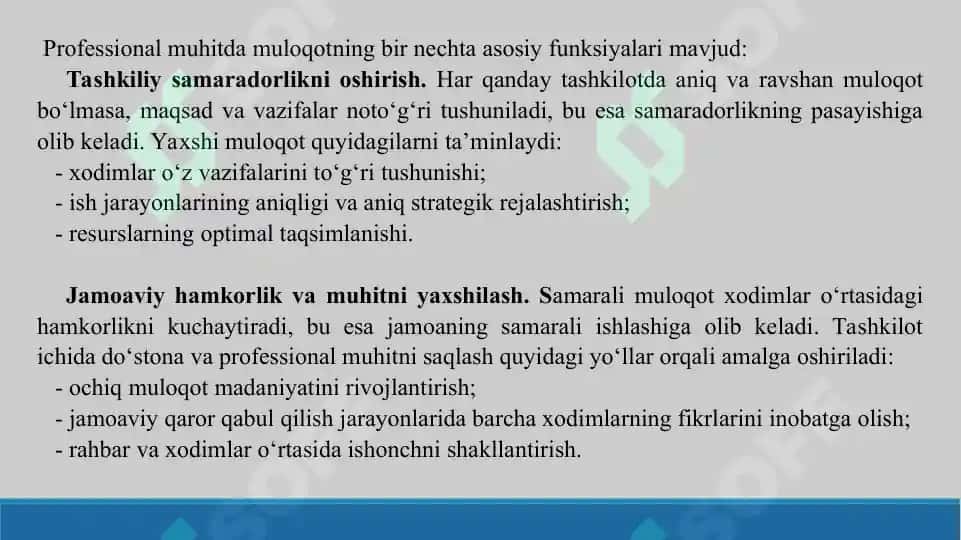 Professional muhitda muloqotning ahamiyati. Taqdimot 13 bet. 3