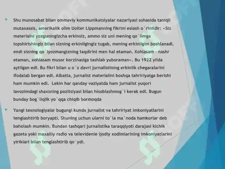 O’zbekistonda ommaviy axborot vositalarining faoliyati 7