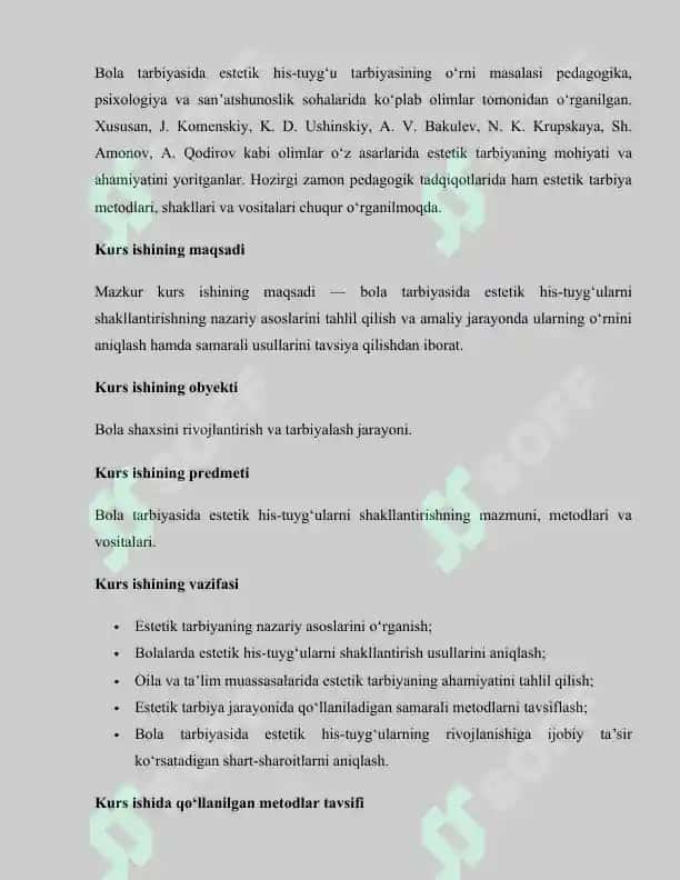 Bola tarbiyasida estetik his-tuyg‘u tarbiyasining o‘rni 2