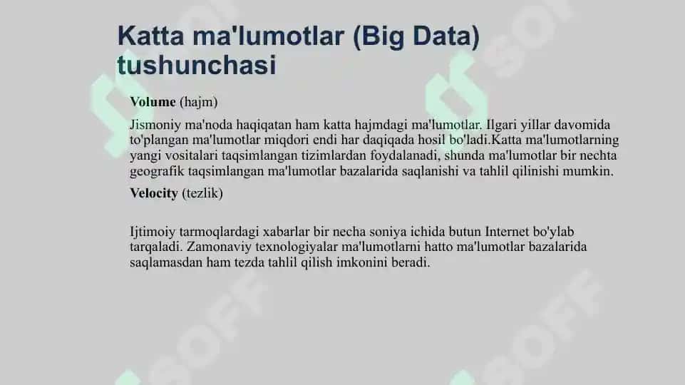 Katta Ma'lumotlarni Qayta Ishlar Texnologiyalari 8