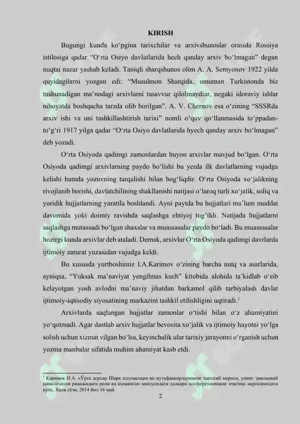 O‘RTA ASRLARDA O‘RTA OSIYO ARXIV ISHI TARIXI 2