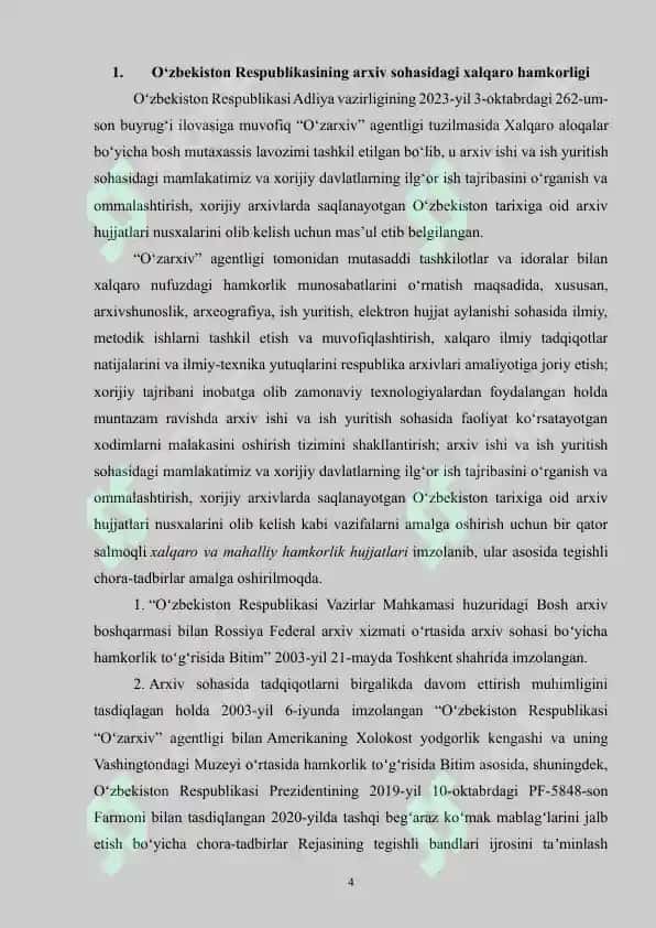 O‘ZBEKISTON TARIXIGA DOIR QO‘LYOZMA VA MANBALARNI QAYTARISH VA ULARDAN NUSXA OLISH ISHLARI 4