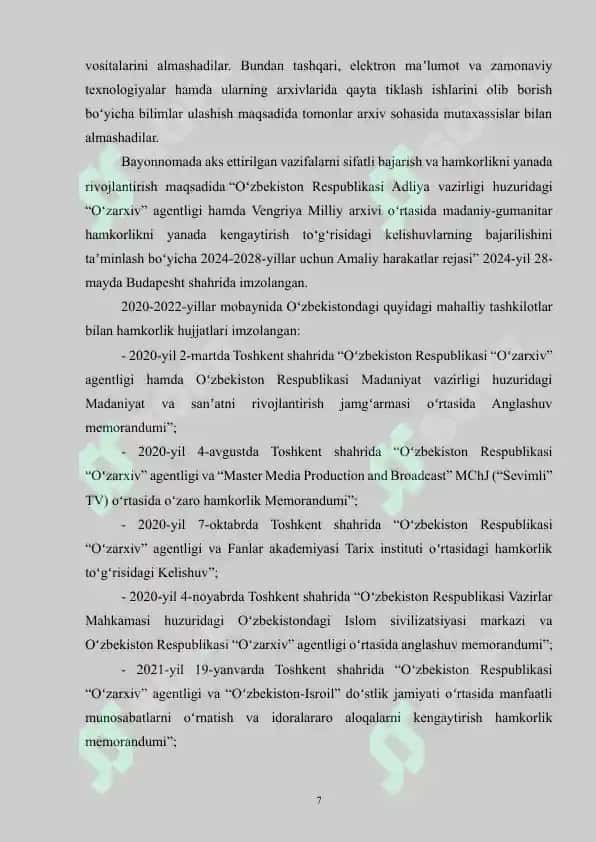 O‘ZBEKISTON TARIXIGA DOIR QO‘LYOZMA VA MANBALARNI QAYTARISH VA ULARDAN NUSXA OLISH ISHLARI 7