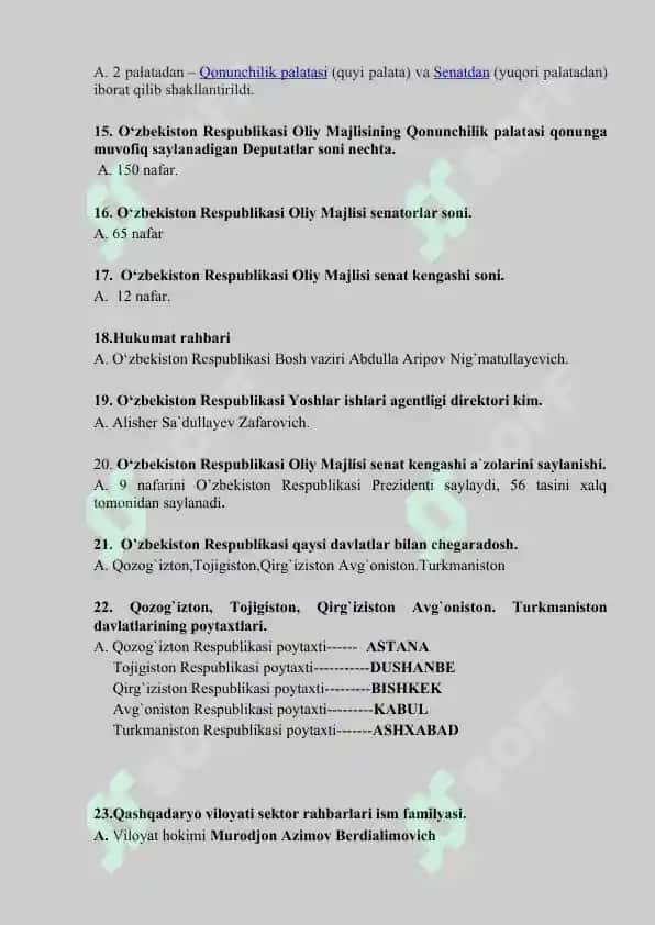 Yoshlar yetakchiligiga suhbat savollari. Javoblari bilan 3