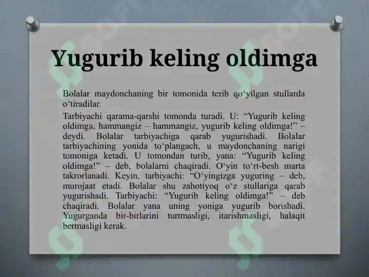 MAKTABGACHA TA'LIM TASHKILOTIDA YOZGI O'YINLAR 2