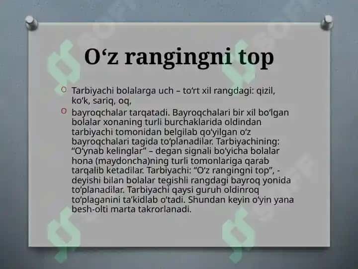 MAKTABGACHA TA'LIM TASHKILOTIDA YOZGI O'YINLAR 7