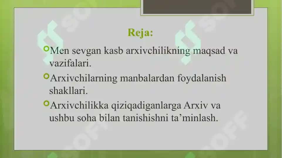 Arxivchilik faoliyati 2