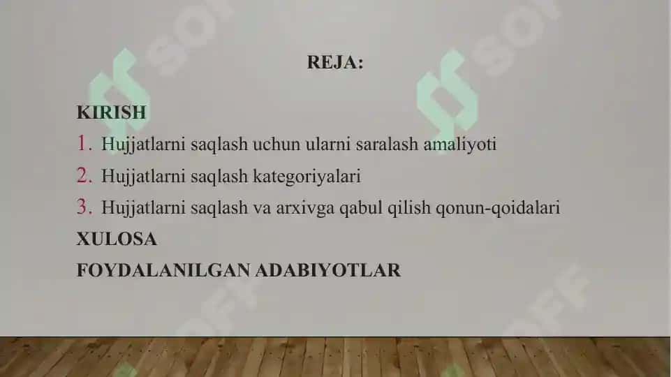 Hujjatlarni saqlash tartib qoidalari 2