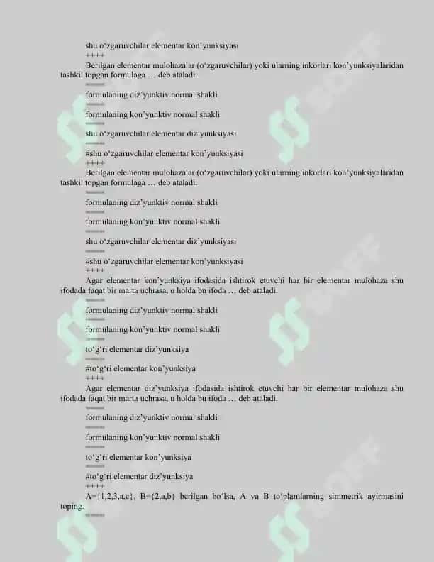 diskret tuzilmalar fanidan yakuniy savollar va javoblar 3