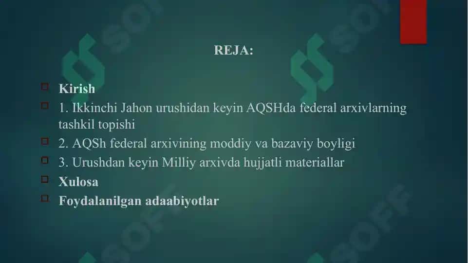 Ikkinchi Jahon Urushi va AQSH Federal Arxivlari 2