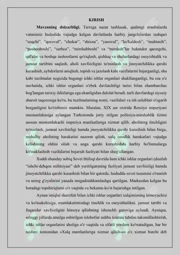 O‘ZBEKISTON RESPUBLIKASI ICHKI ISHLAR VAZIRLIGI TARIXI 2