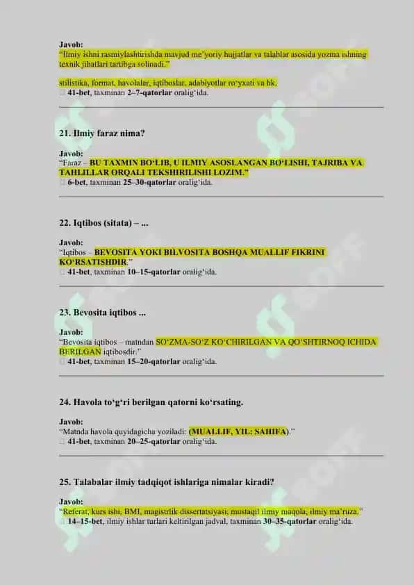 Ilmiy ish asoslari yakuniy javoblar 5