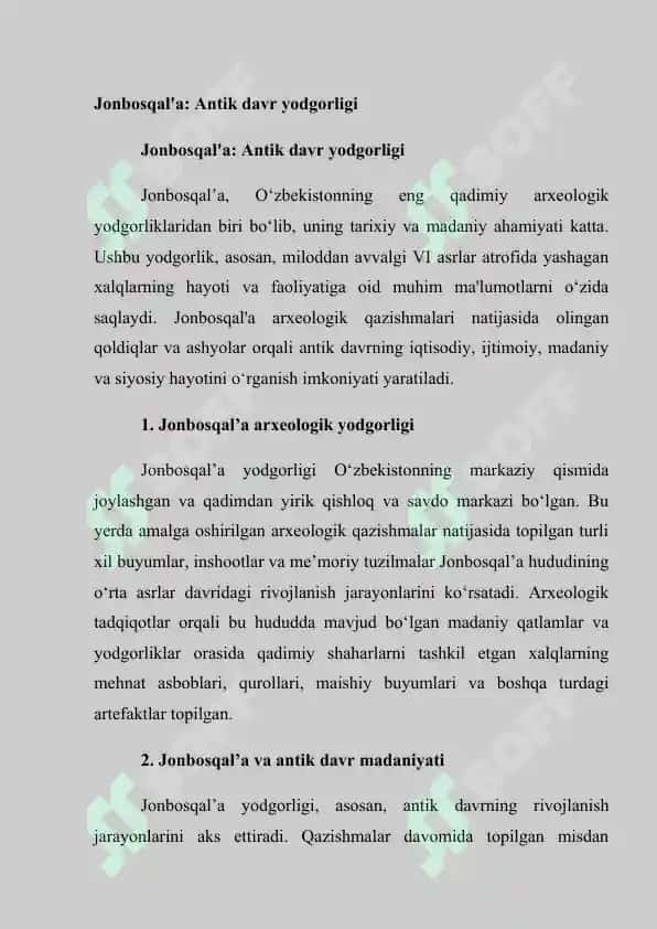 Antik davr yodgorliklari Jonbosqal’a 4