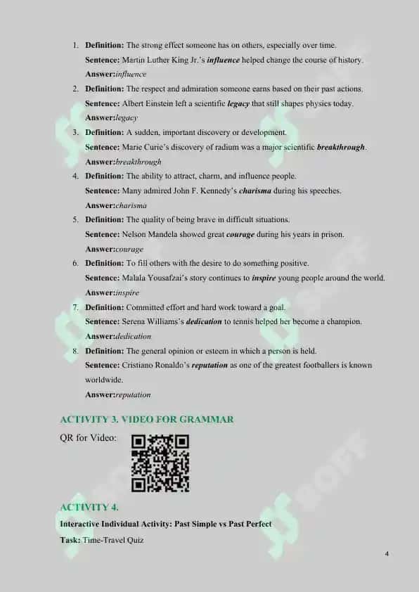 FAMOUS PEOPLE OF THE WORLD LESSON PLAN 4