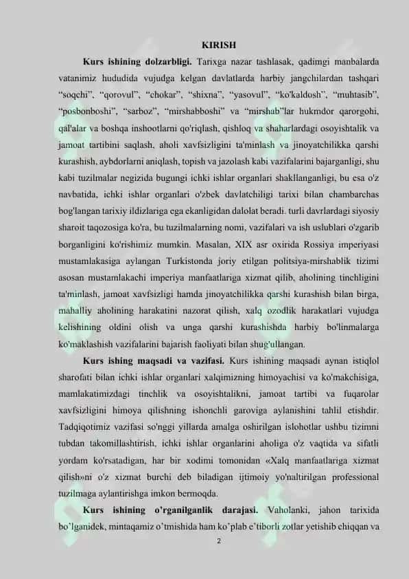 O‘ZBEKISTON RESPUBLIKASI ICHKI ISHLAR VAZIRLIGI 2