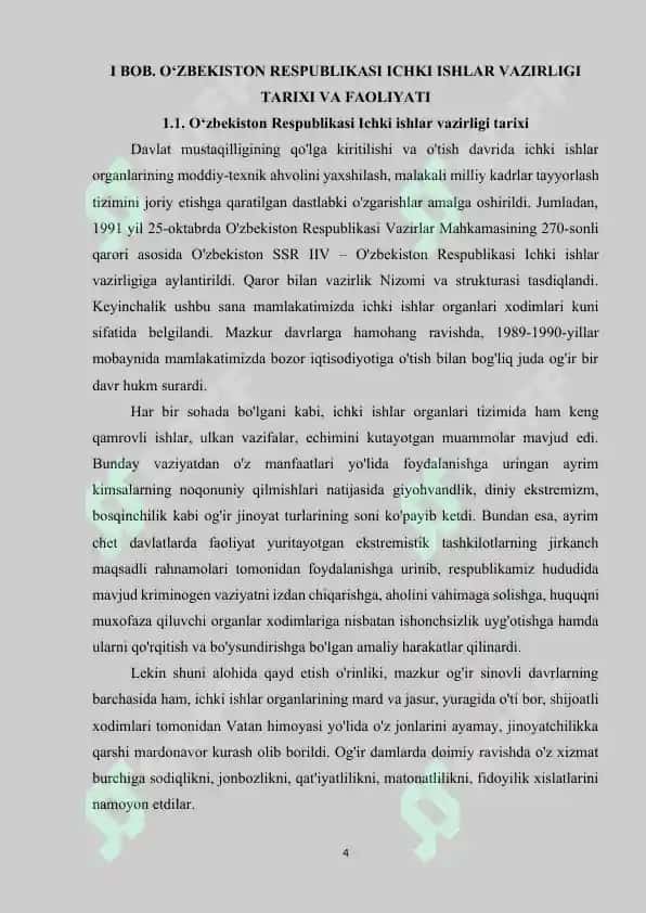 O‘ZBEKISTON RESPUBLIKASI ICHKI ISHLAR VAZIRLIGI 4