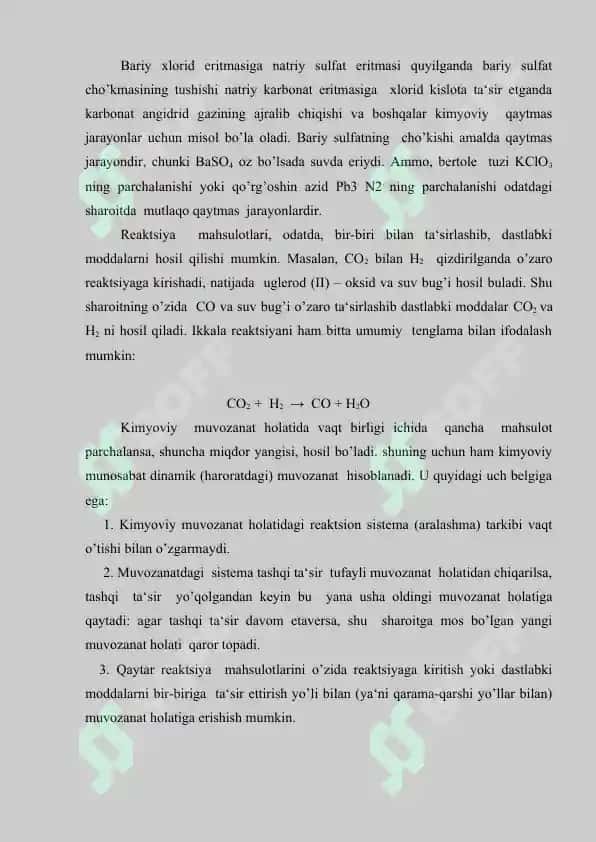 Muvozanat konstantasi 3