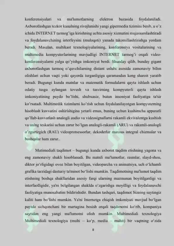 Adabiyot darslarida multimedia vositalaridan foydalanish 8