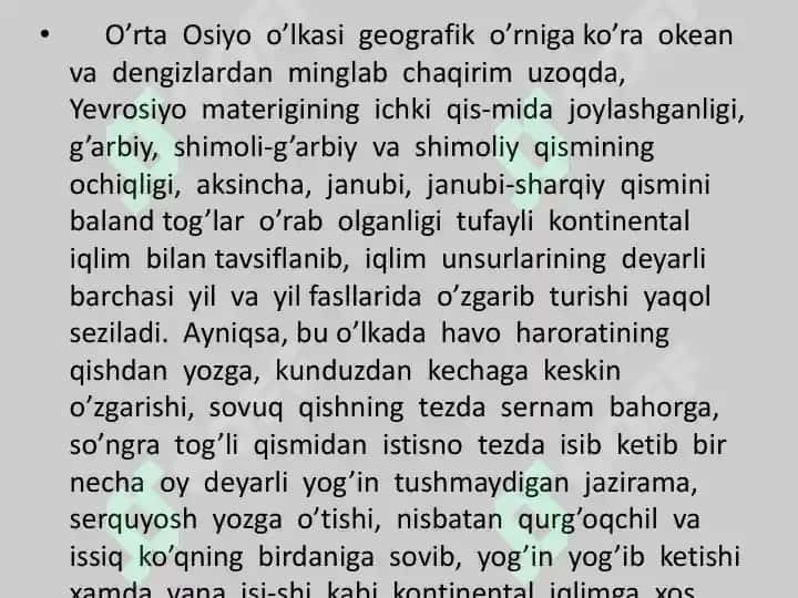 O'rta Osiyo Iqlimi 4
