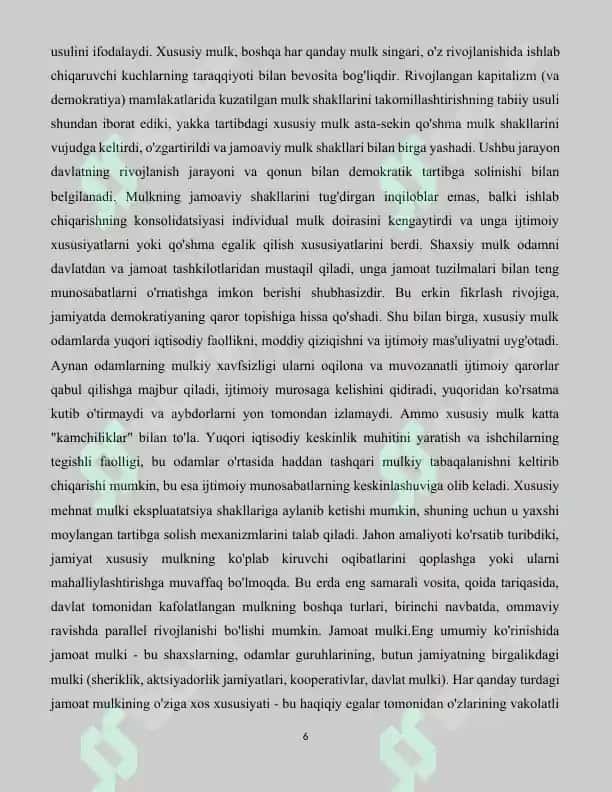 Мулк ва мулкчилик муносабатлари 6