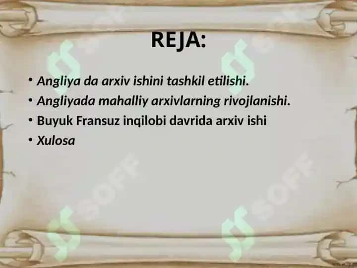 ANGLIYA VA FRANSIYA ARXIVLARI 2