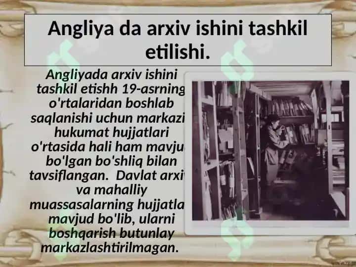 ANGLIYA VA FRANSIYA ARXIVLARI 3