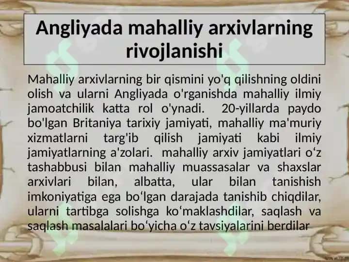 ANGLIYA VA FRANSIYA ARXIVLARI 5