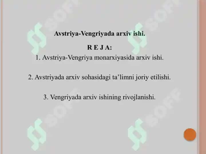 Avstriya-Vengriyada arxiv ishi 2