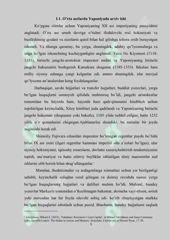 Yaponiyada arxiv ishi tarixi 3