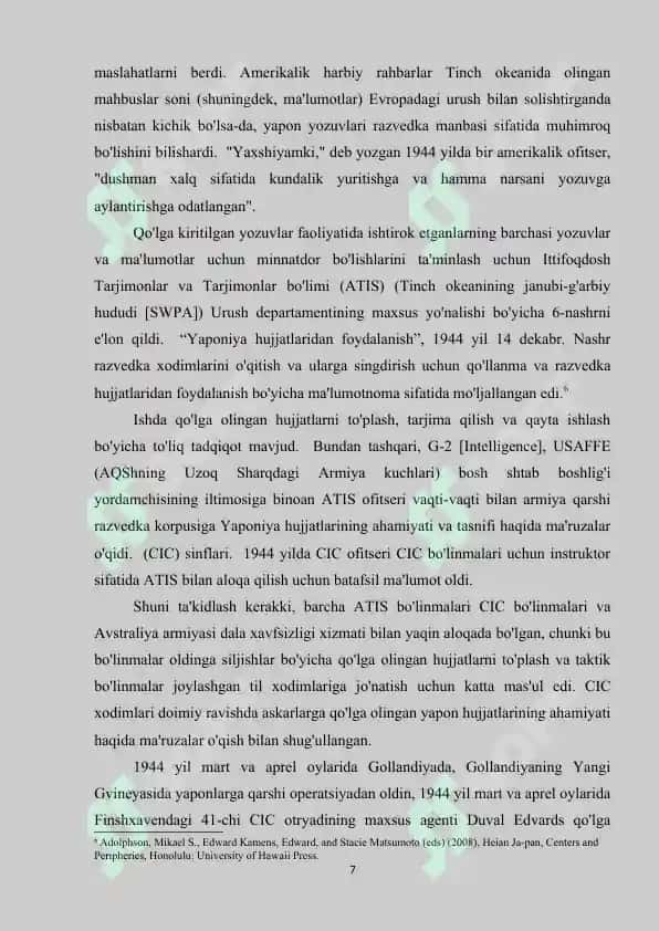 Yaponiyada arxiv ishi tarixi 7