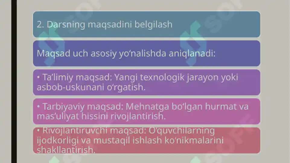 Dars ishlanmasini tuzish va tashkil etish 3