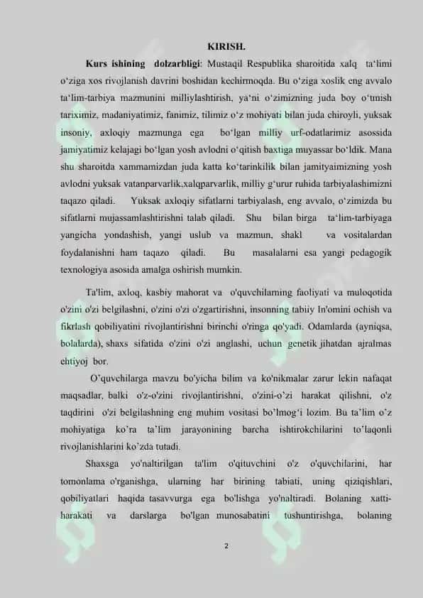 SHAXSGA YO’NALTIRILGAN TA'LIM-TARBIYA TEXNOLOGIYALARI 2