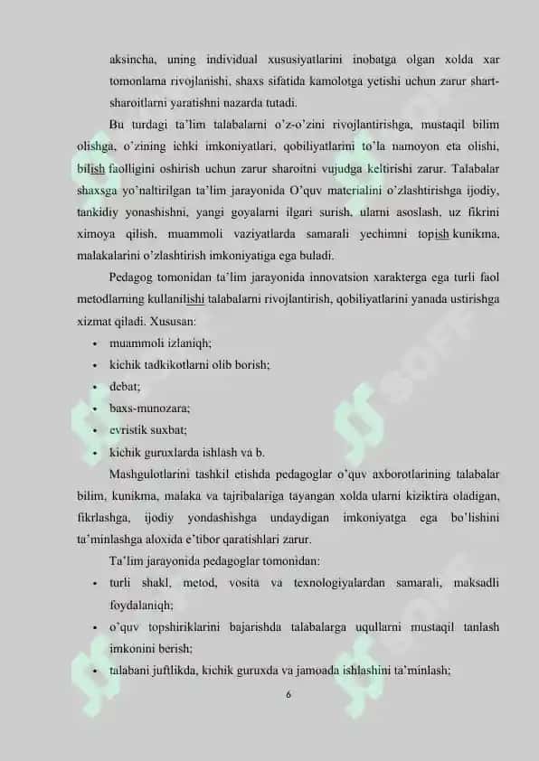 SHAXSGA YO’NALTIRILGAN TA'LIM-TARBIYA TEXNOLOGIYALARI 6