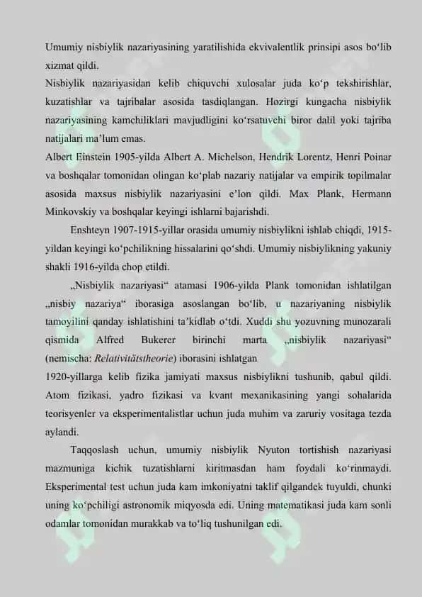 Nisbiylik nazariyasi elementlari 3