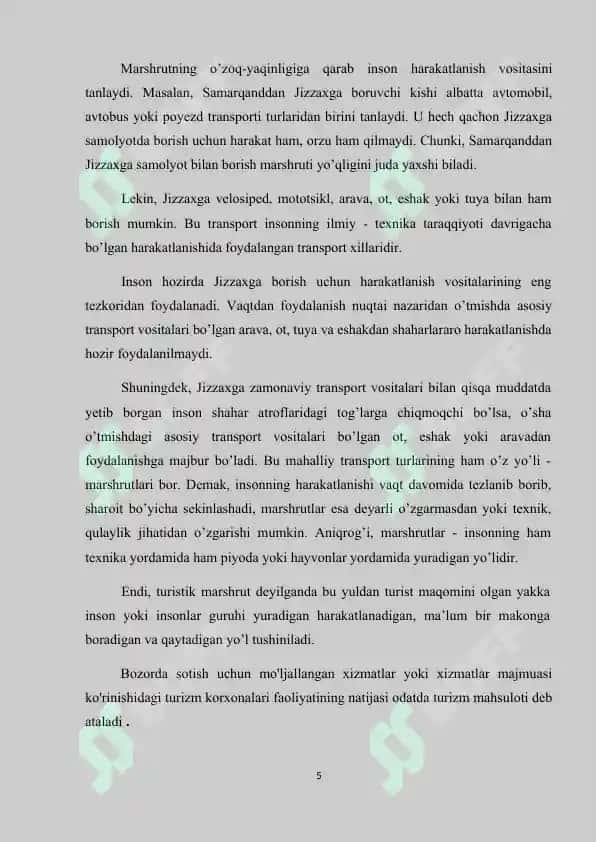 Turistik marshrutlarni ishlab chiqish tamoyillari 5