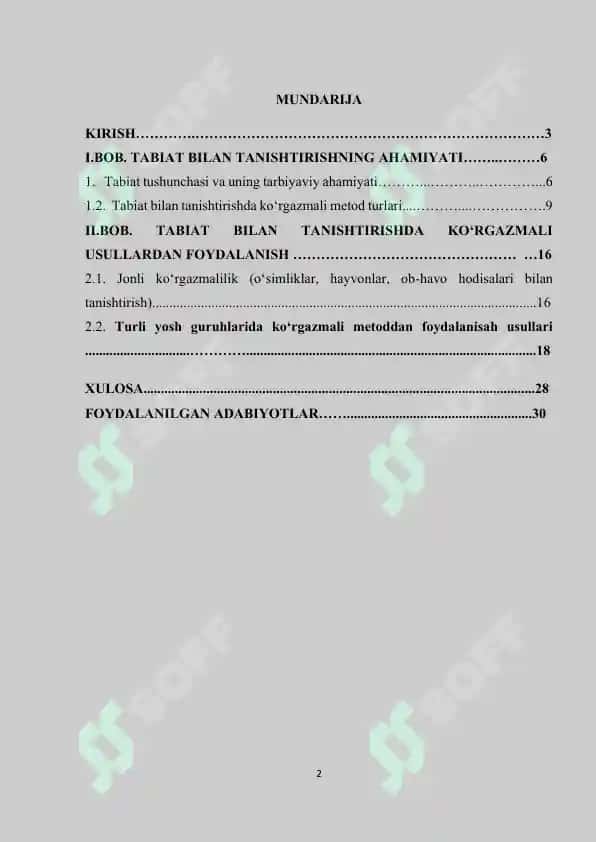 Tabiat bilan tanishtirishning ko‘rgazmali metod va usullari 2