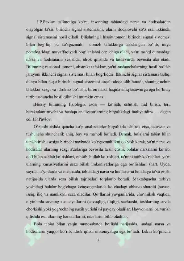 Tabiat bilan tanishtirishning ko‘rgazmali metod va usullari 7