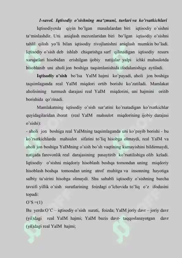 Iqtisodiy o’sish va milliy boylik 2