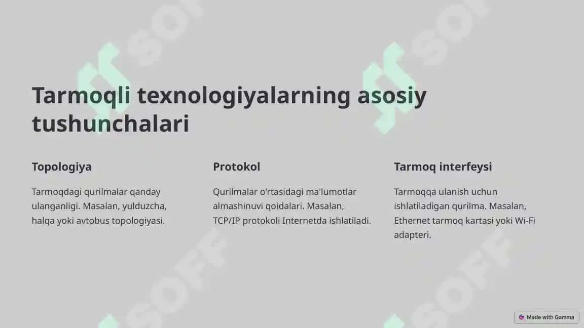 Tarmoqli Texnologiyalar va Internet Xizmatlari 4