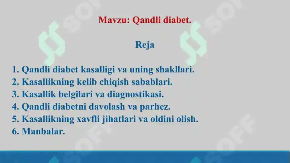 Qandli diabet. Taqdimot 23 bet. 2