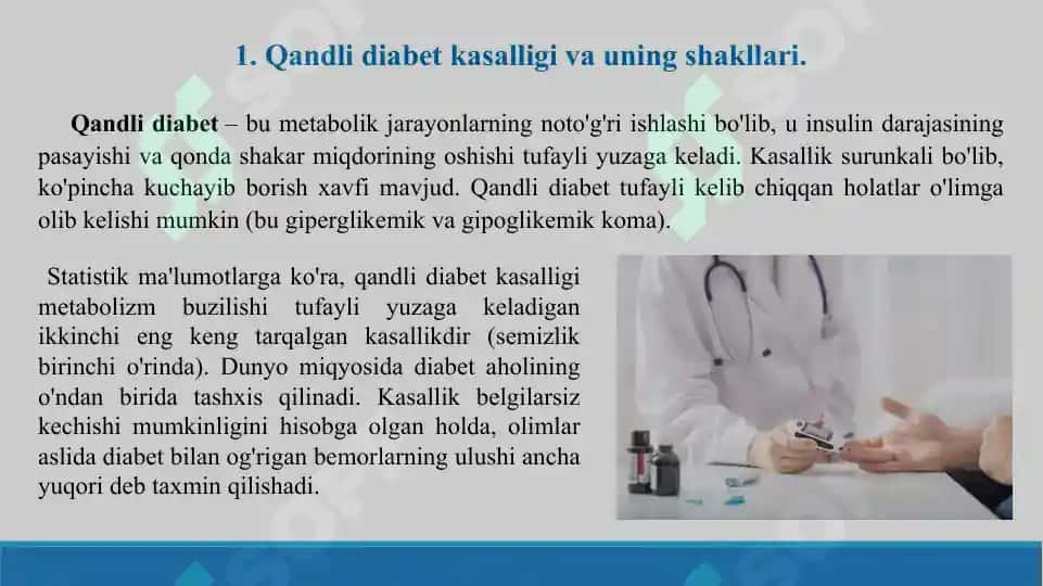 Qandli diabet. Taqdimot 23 bet. 3