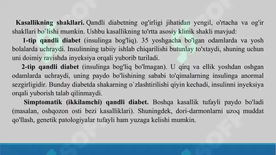Qandli diabet. Taqdimot 23 bet. 5