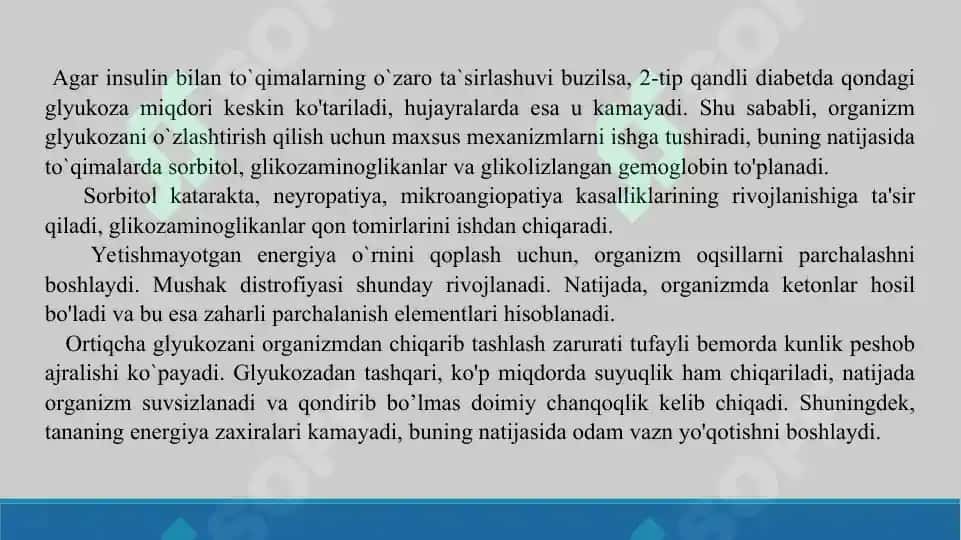 Qandli diabet. Taqdimot 23 bet. 8