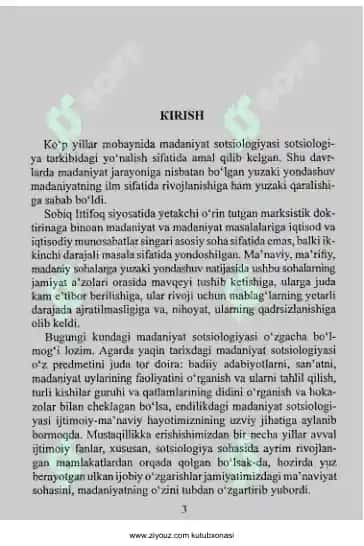 MADANIYAT SOTSIOLOGIYASI 3
